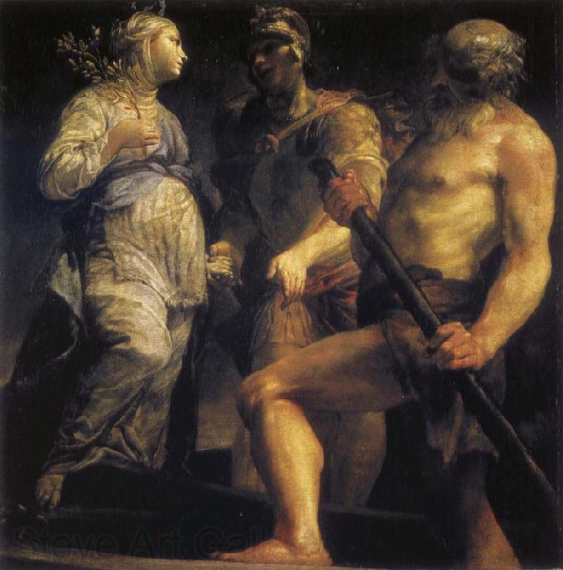 Giuseppe Maria Crespi Aeneas with the Sybil and Charon France oil painting art